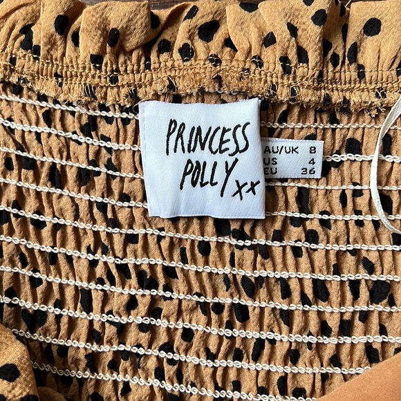 Princess Polly Spotted Off Shoulder Smocked Mini Dress - Picture 7 of 8